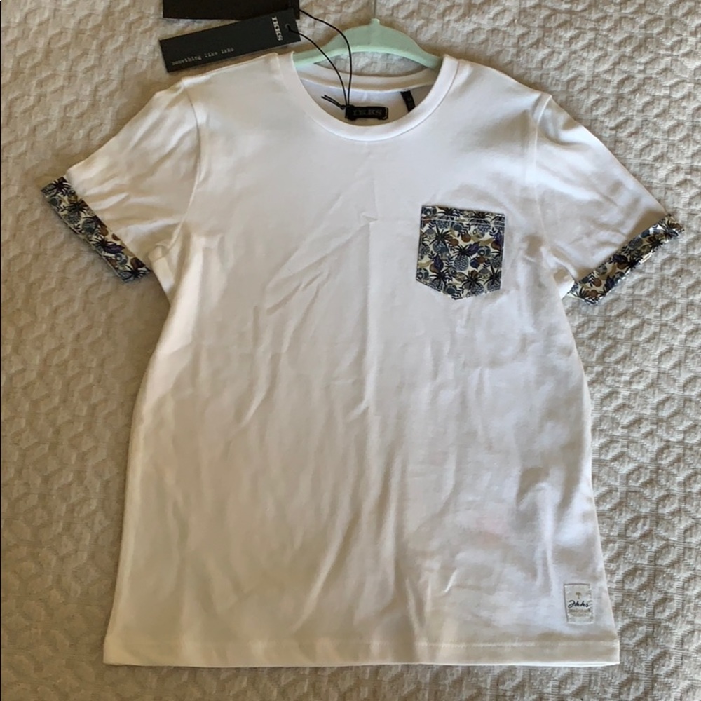 NWT Ikks boys white detailed shirt size 4 years